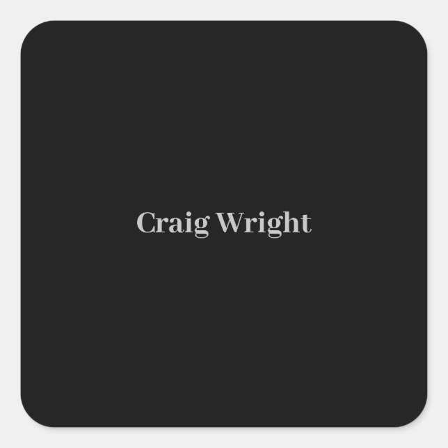 Professional Minimalist Plain Classic Personalized Square Sticker (Front)