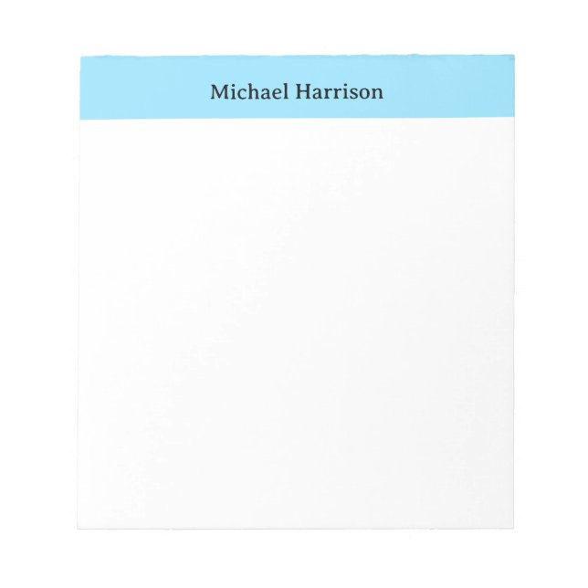 Professional Minimalist Plain Classical Blue White Notepad (Front)