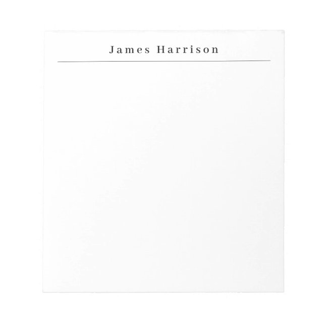 Professional Minimalist Plain Classical Notepad (Front)