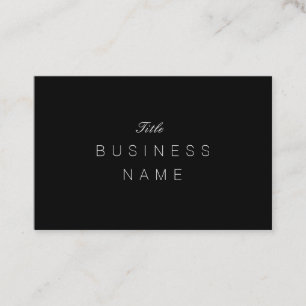 Professional Minimalist Plain Classy Black Noir Business Card