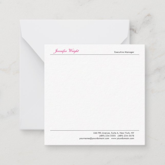 Professional minimalist plain elegant calligraphy card (Front)