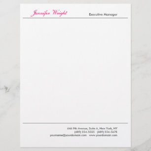 Professional minimalist plain elegant calligraphy custom letterhead