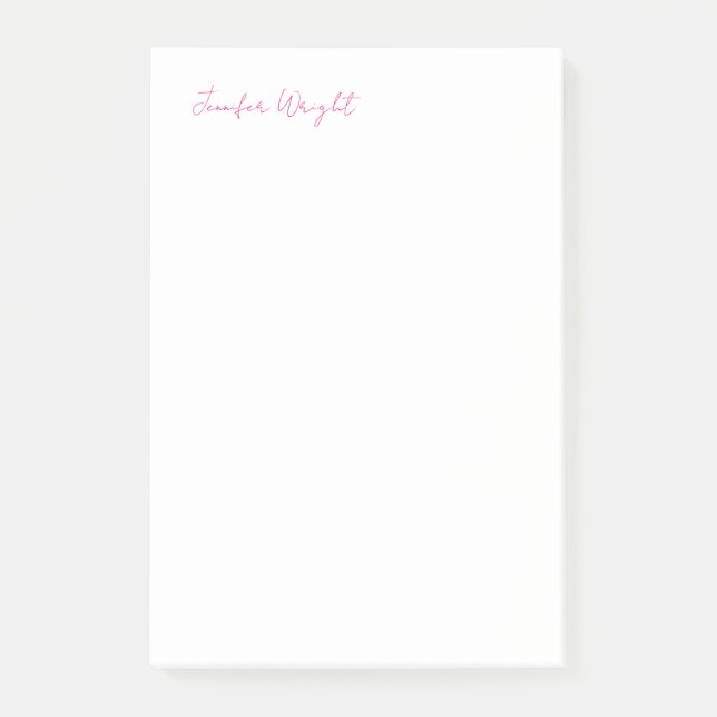 Professional minimalist plain elegant calligraphy post-it notes (Front)
