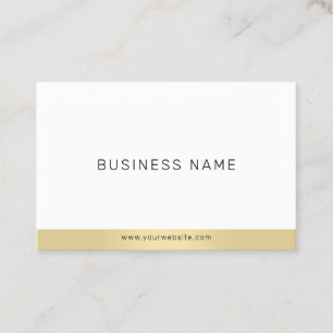 Professional Minimalist Plain Elegant Gold White Business Card