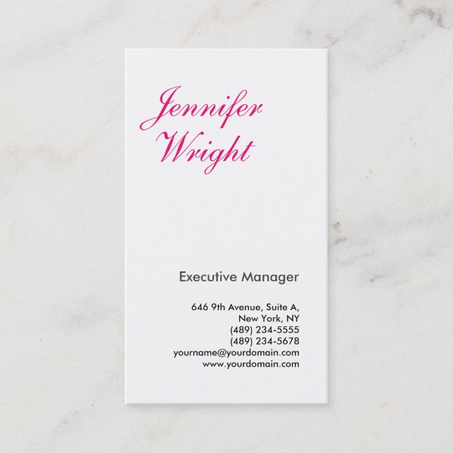 Professional minimalist plain elegant modern business card (Front)