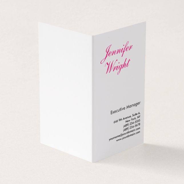 Professional minimalist plain elegant modern business card (Outside)