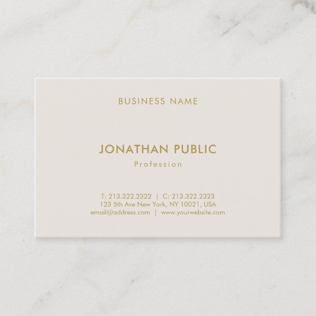 Professional Minimalist Plain Fashionable Modern Business Card (Front)
