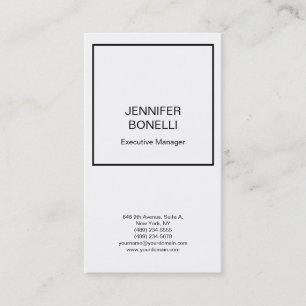 Professional minimalist plain modern black white business card