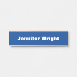 Professional minimalist plain modern bold blue door sign