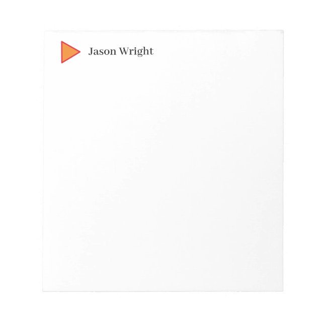 Professional Minimalist Plain Modern Personalised Notepad (Front)
