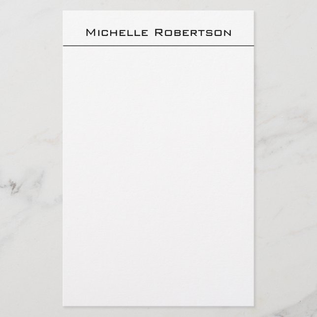 Professional Minimalist Plain Simple Modern Name Stationery (Front)
