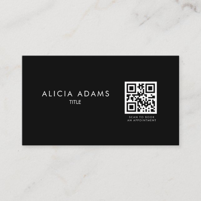 Professional Minimalist QR Code Business Card (Front)