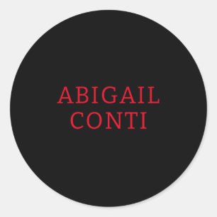 Professional minimalist red black modern classic round sticker