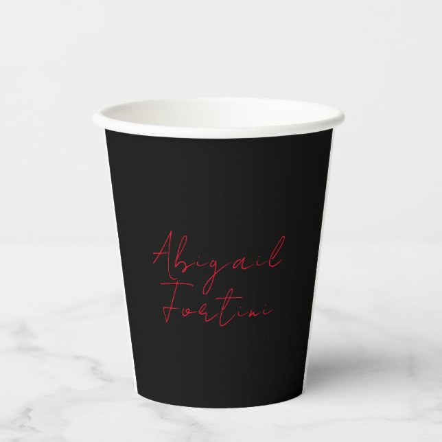 Professional minimalist red black modern paper cups (Front)