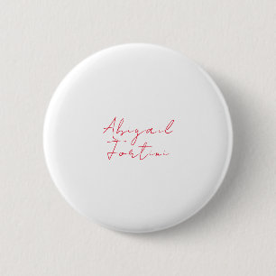 Professional minimalist red white modern 6 cm round badge