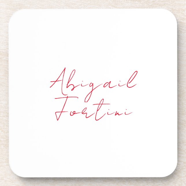 Professional minimalist red white modern coaster (Front)