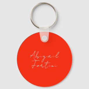 Professional minimalist red white modern key ring
