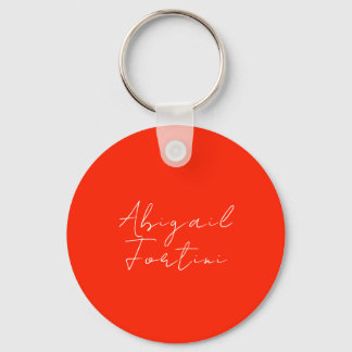 Professional minimalist red white modern key ring