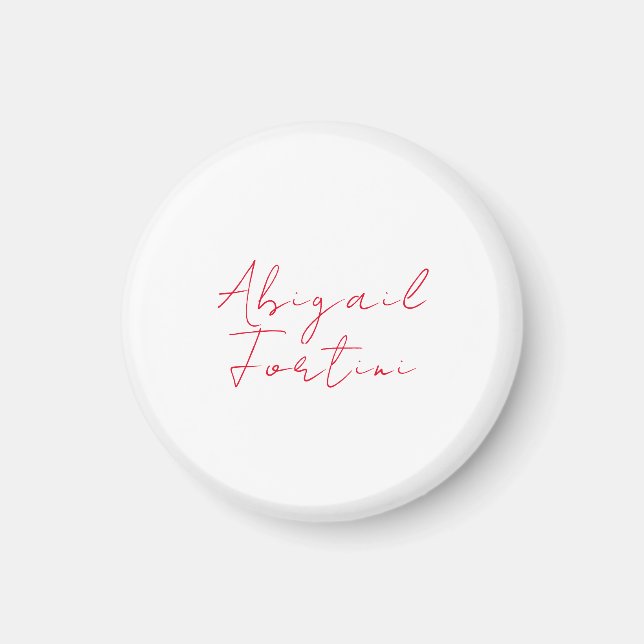 Professional minimalist red white modern magnet (Front)