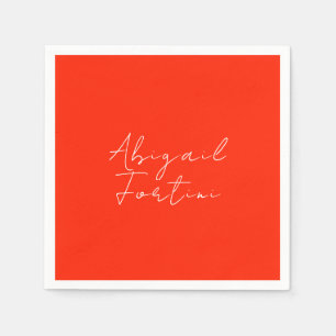 Professional minimalist red white modern napkin