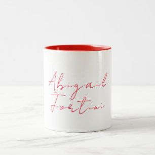 Professional minimalist red white modern Two-Tone coffee mug
