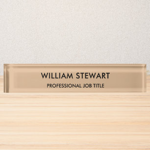 Professional Minimalist Rustic Employee Staff Nameplate