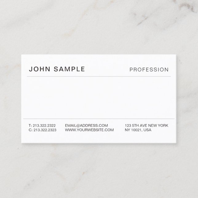 Professional Minimalist Simple Modern Elegant Business Card (Front)