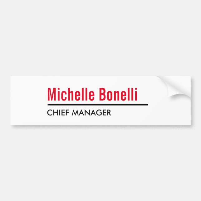 Professional Minimalist Simple White Modern Plain Bumper Sticker (Front)