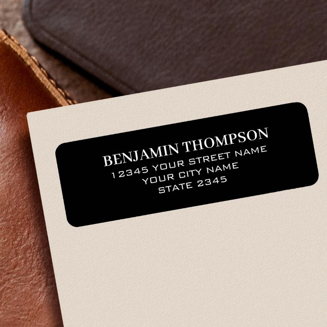 Professional Minimalist Sleek Black Return Address (Creator Uploaded)