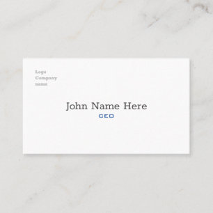 Professional Minimalist White Consultant Business Card