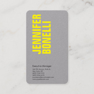 Professional minimalist yellow grey sharp business card