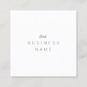 Professional Minimaliste Élégante Noir et Blanc Square Business Card