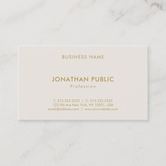 Professional Minimalistic Template Sophisticated Business Card (Front)