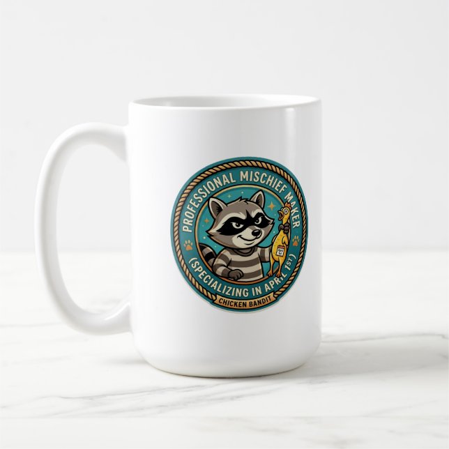 Professional Mischief Maker Racoon Funny  Coffee Mug (Left)