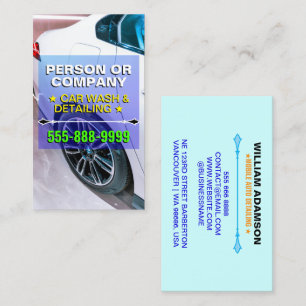 Professional Mobile Car Wash & Detailing Business Card