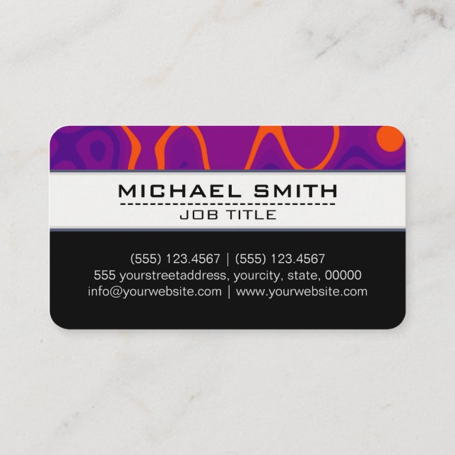 Professional Modern Abstract Art Elegant #41 Business Card (Back)