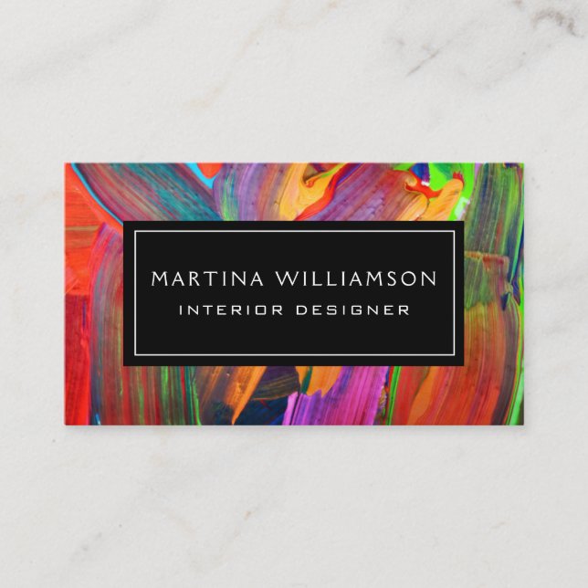 Professional Modern Abstract Designer Artist Business Card (Front)