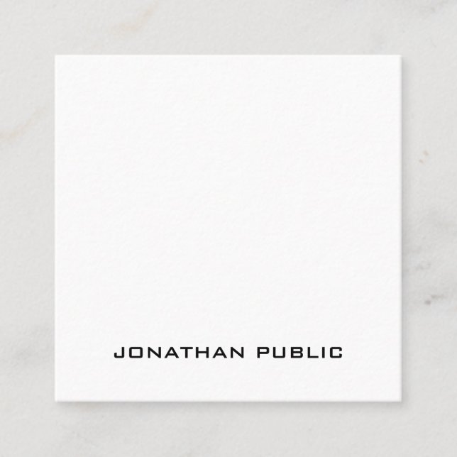 Professional Modern Aesthetic Simple Template Luxe Square Business Card (Front)