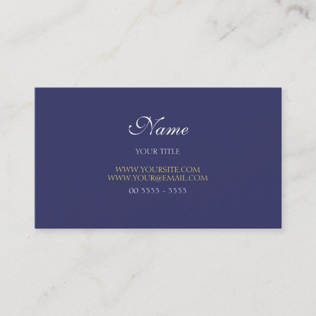 Professional Modern and Elegant  Blue Business Card (Front)