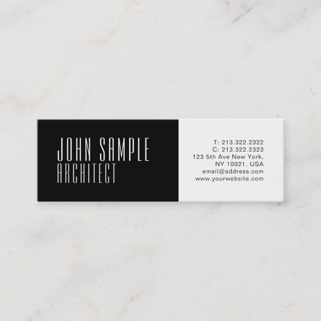 Professional Modern Architect Minimalist Luxury Mini Business Card (Front)
