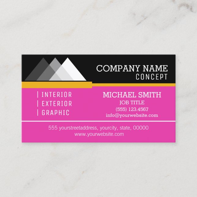 Professional Modern Black and Frostbite Business Card (Front)