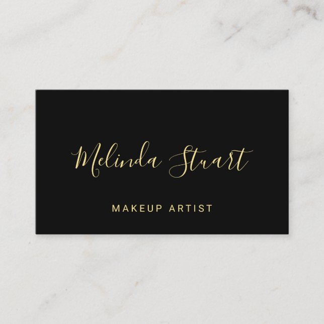 Professional Modern Black and Gold Business Card (Front)