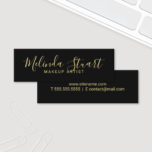 Professional Modern Black and Gold Mini Business Card