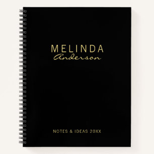 Professional Modern Black and Gold Notebook