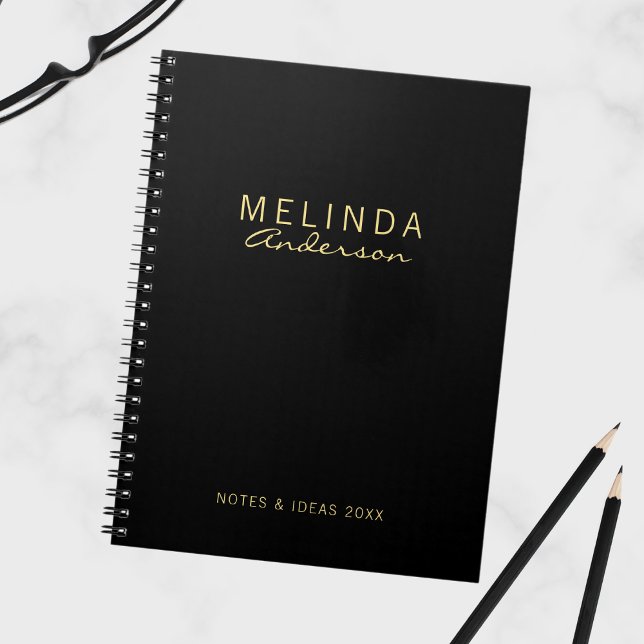 Professional Modern Black and Gold Notebook (Creator Uploaded)