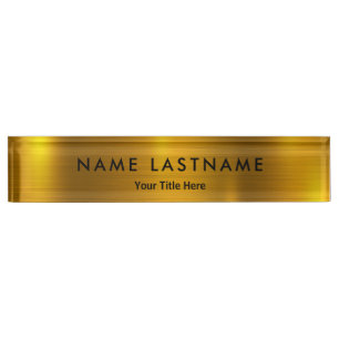 Professional Modern Black and Gold Office Nameplate