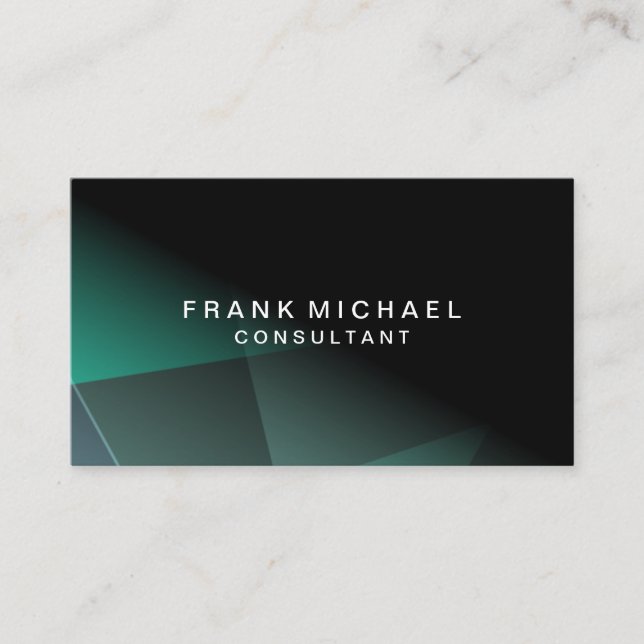Professional Modern Black and Green Business Card (Front)