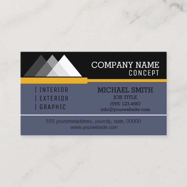 Professional Modern Black and Independence Business Card (Front)