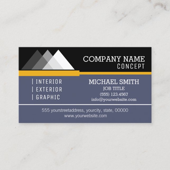 Professional Modern Black and Independence Business Card (Front)