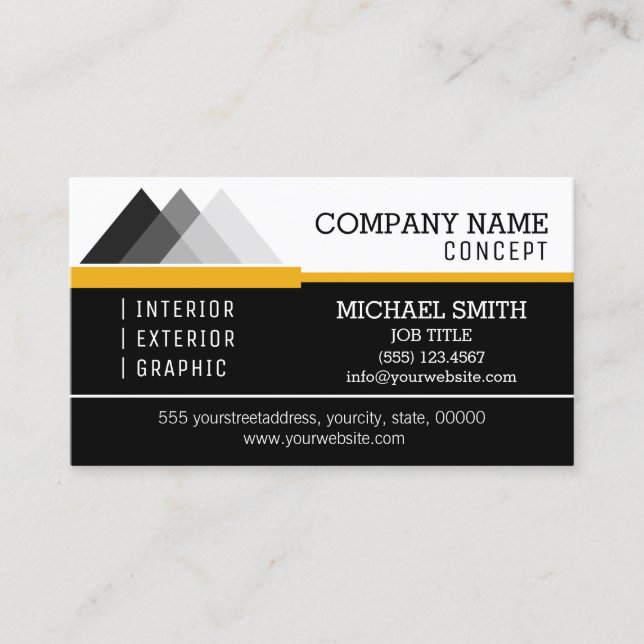 Professional Modern Black and White #2 Business Card (Front)